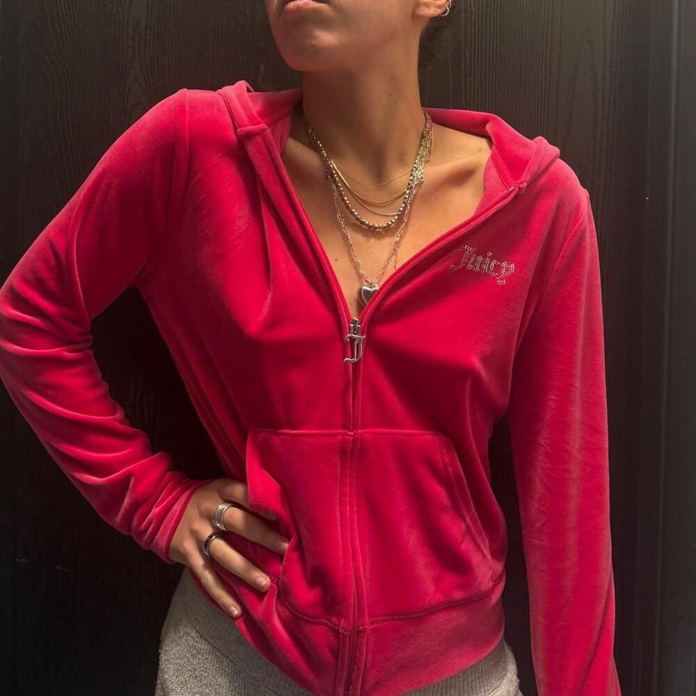 Juicy couture pink velour zip